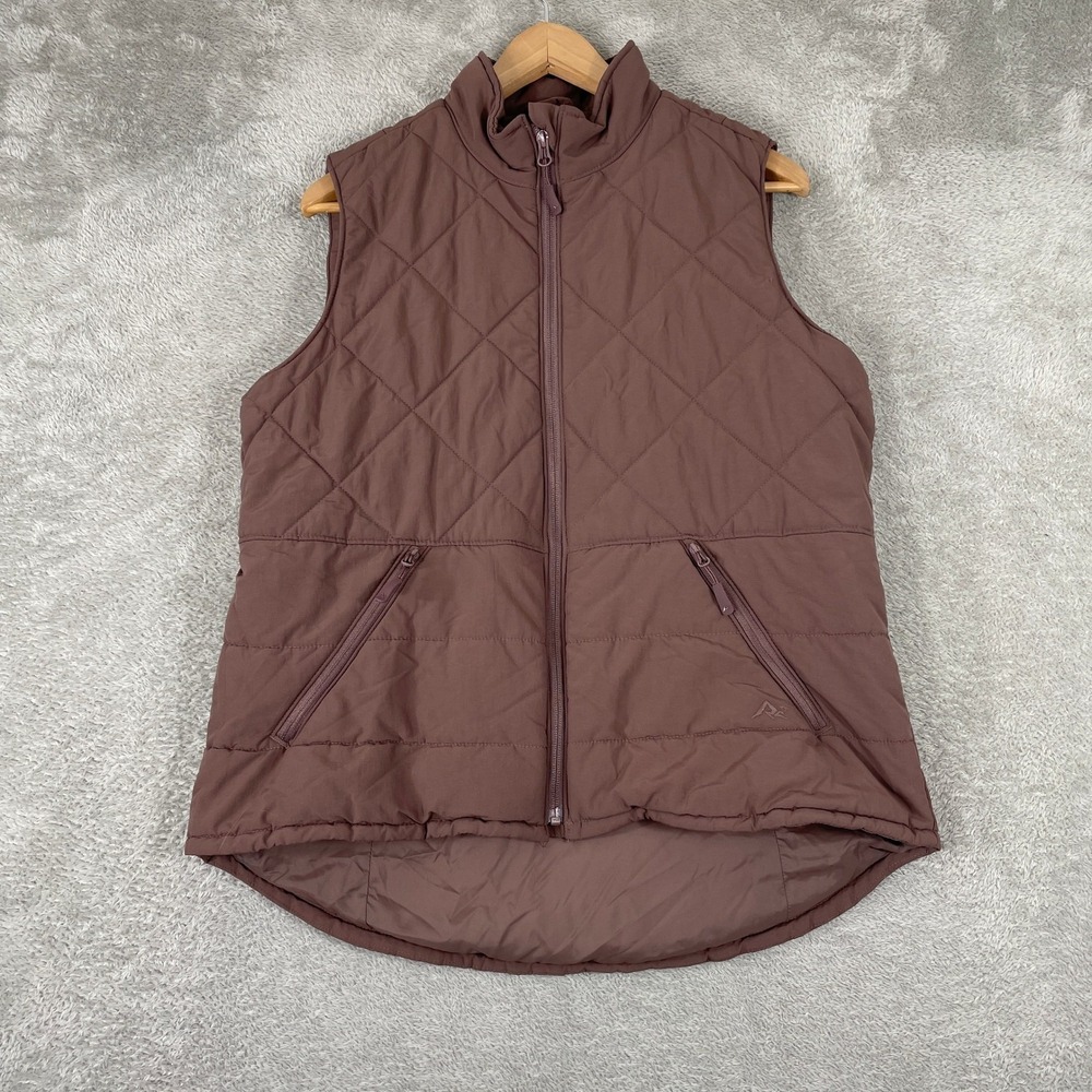 Ridgecut Quilted Vest Womens Small Brown Full Zip Insulated Outdoor Workwear